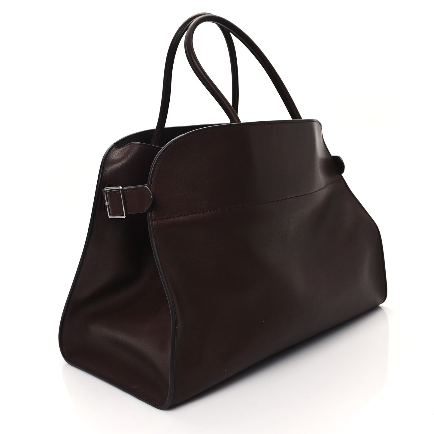 Polished Saddle Calfskin Soft Margaux 17 Dark Brown
