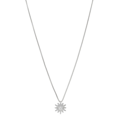 David Yurman 18K White Gold Diamond Starburst Pave Pendant Necklace 1 of 4