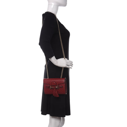 Gucci Soft Microguccissima Mini Emily Chain Shoulder Bag Rosso 2 of 10