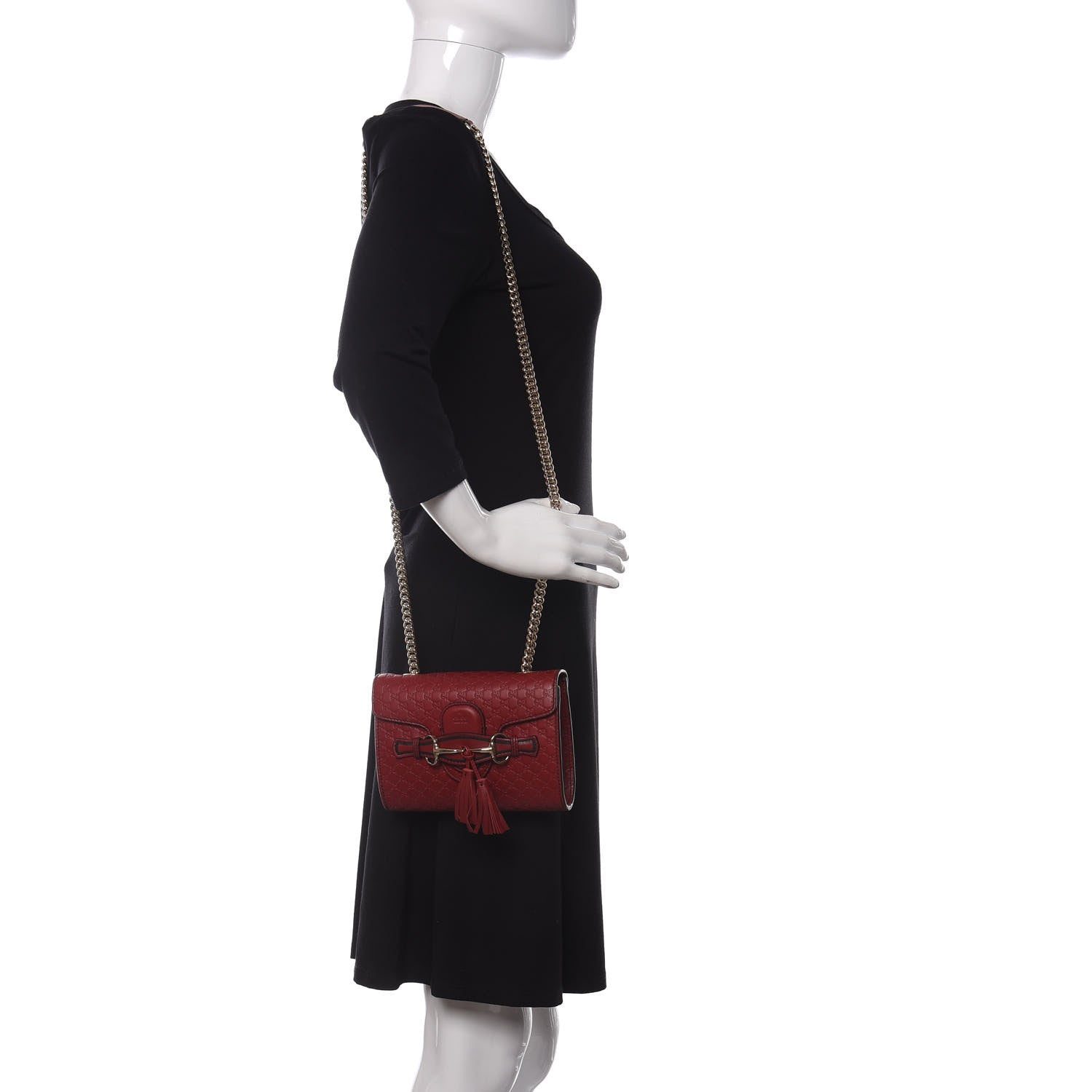 Gucci Soft Microguccissima Mini Emily Chain Shoulder Bag Rosso 2 of 10