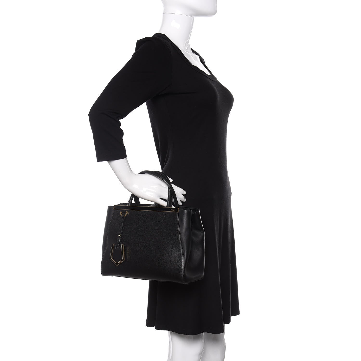 Fendi Vitello Elite Petite 2Jours Tote Black 3 of 10