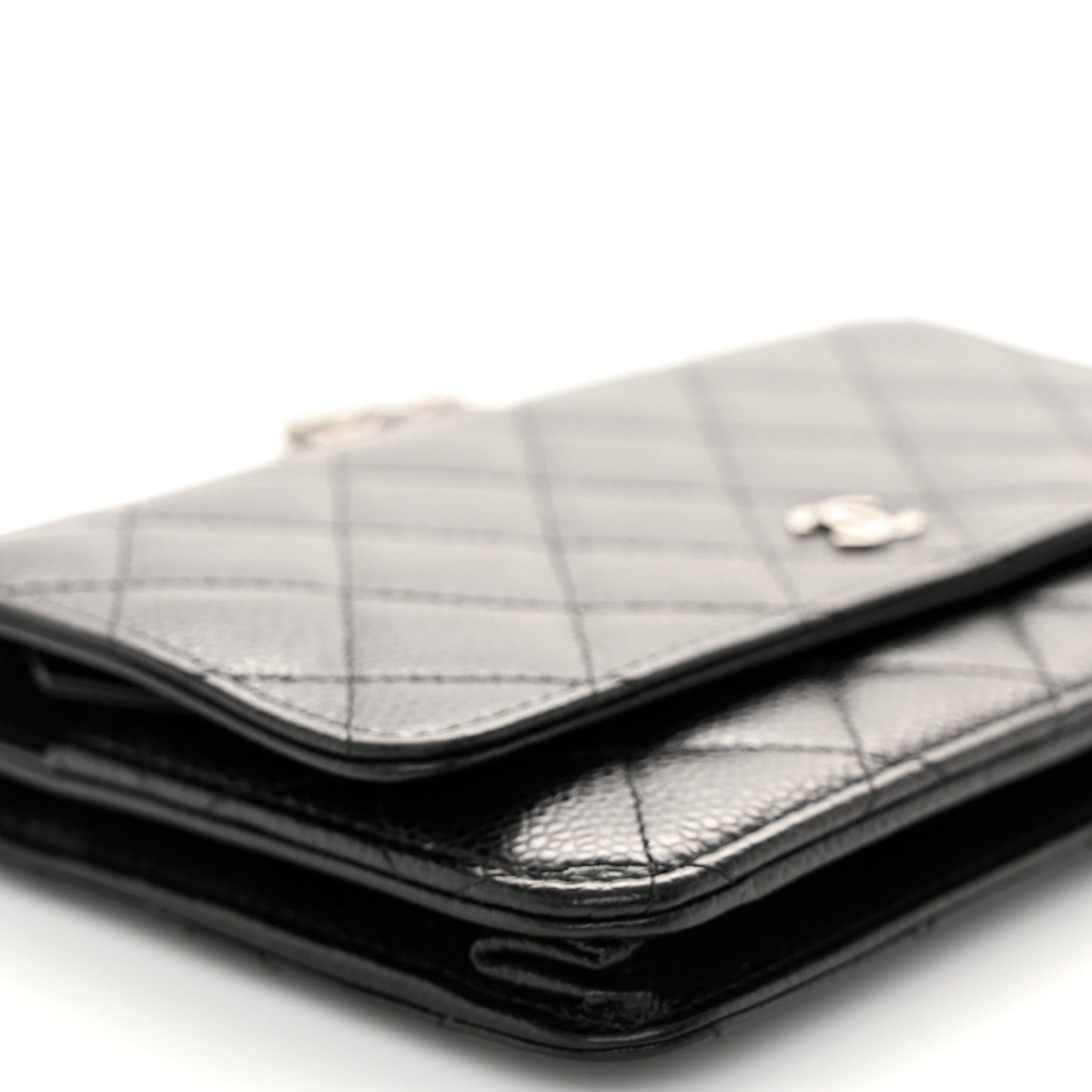Caviar Quilted Wallet On Chain WOC Black