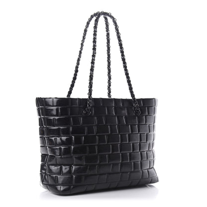 Chanel Vinyl Quilted Frozen Shopping Tote Black 3 of 12