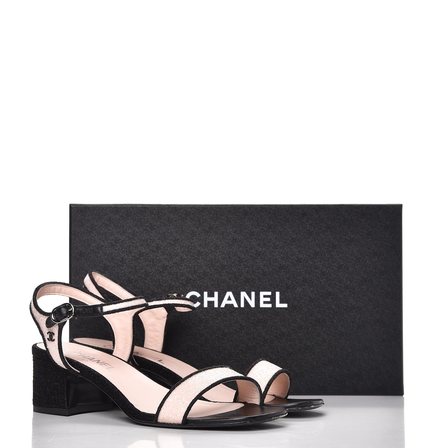 Chanel Fantasy Fabric Lurex Sandals 40 Pink Black 16 of 16