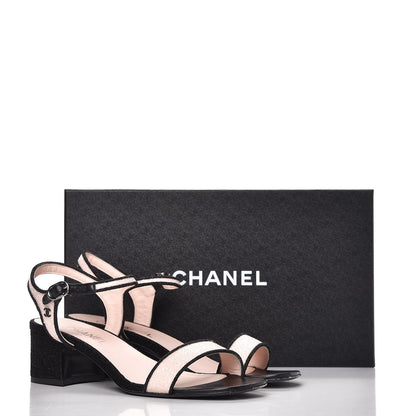 Chanel Fantasy Fabric Lurex Sandals 40 Pink Black 16 of 16
