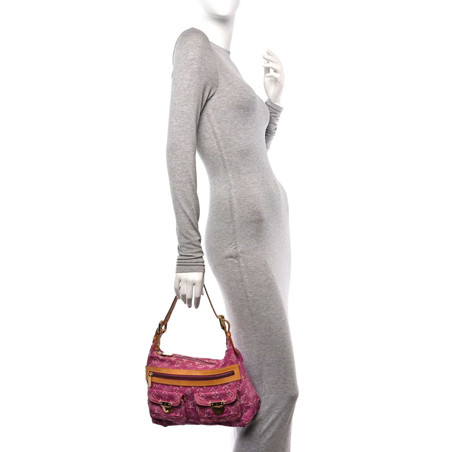 Louis Vuitton Denim Baggy PM Fuchsia 2 of 11