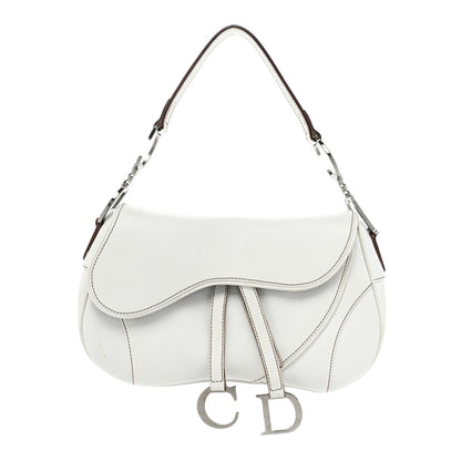 Christian Dior Calfskin Double Saddle Bag White 1 of 20