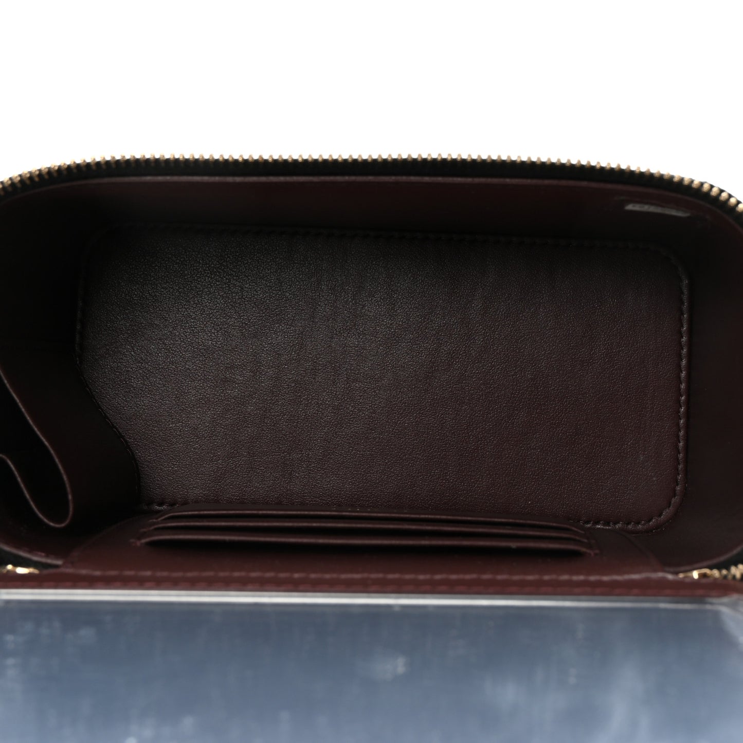 Caviar Quilted Small Vanity Case With Chain Black
