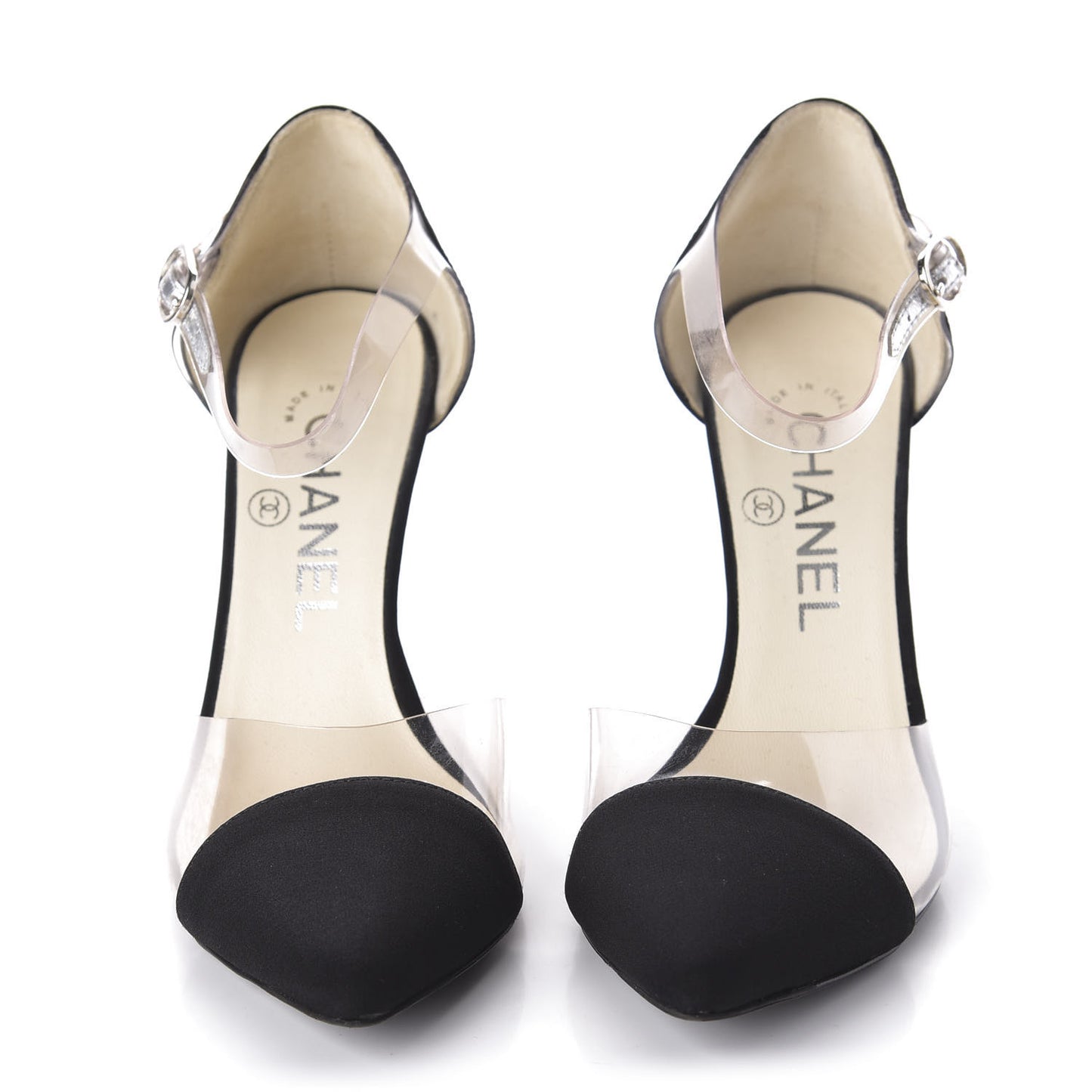 PVC Silk Crepe Cap Toe CC Pumps 35 Black