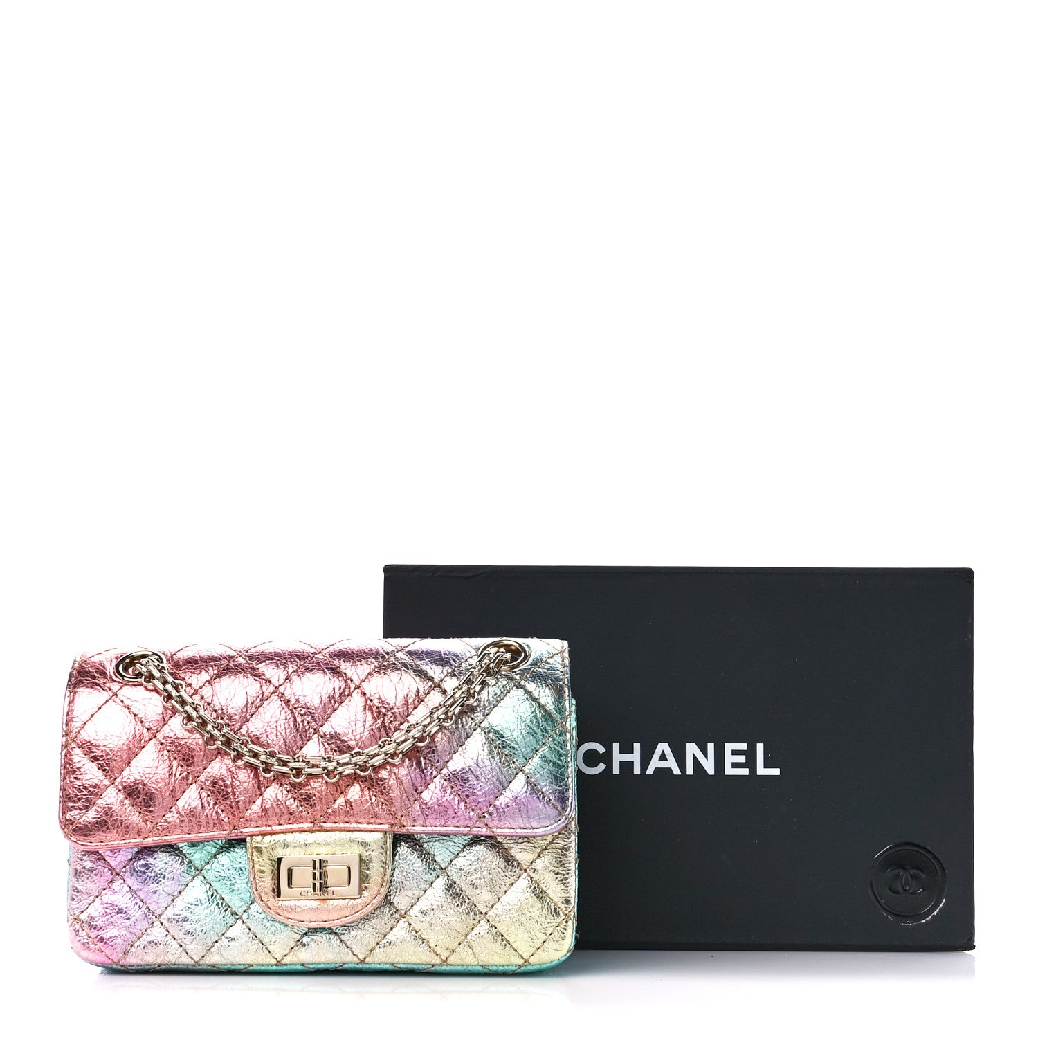 Chanel Metallic Goatskin Quilted Mini 2.55 Reissue Flap Multicolor 12 of 12