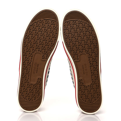 Gucci Canvas Mens 1977 Tennis Slip On Sneakers 10 Deep Lake Mystic White Red 5 of 7