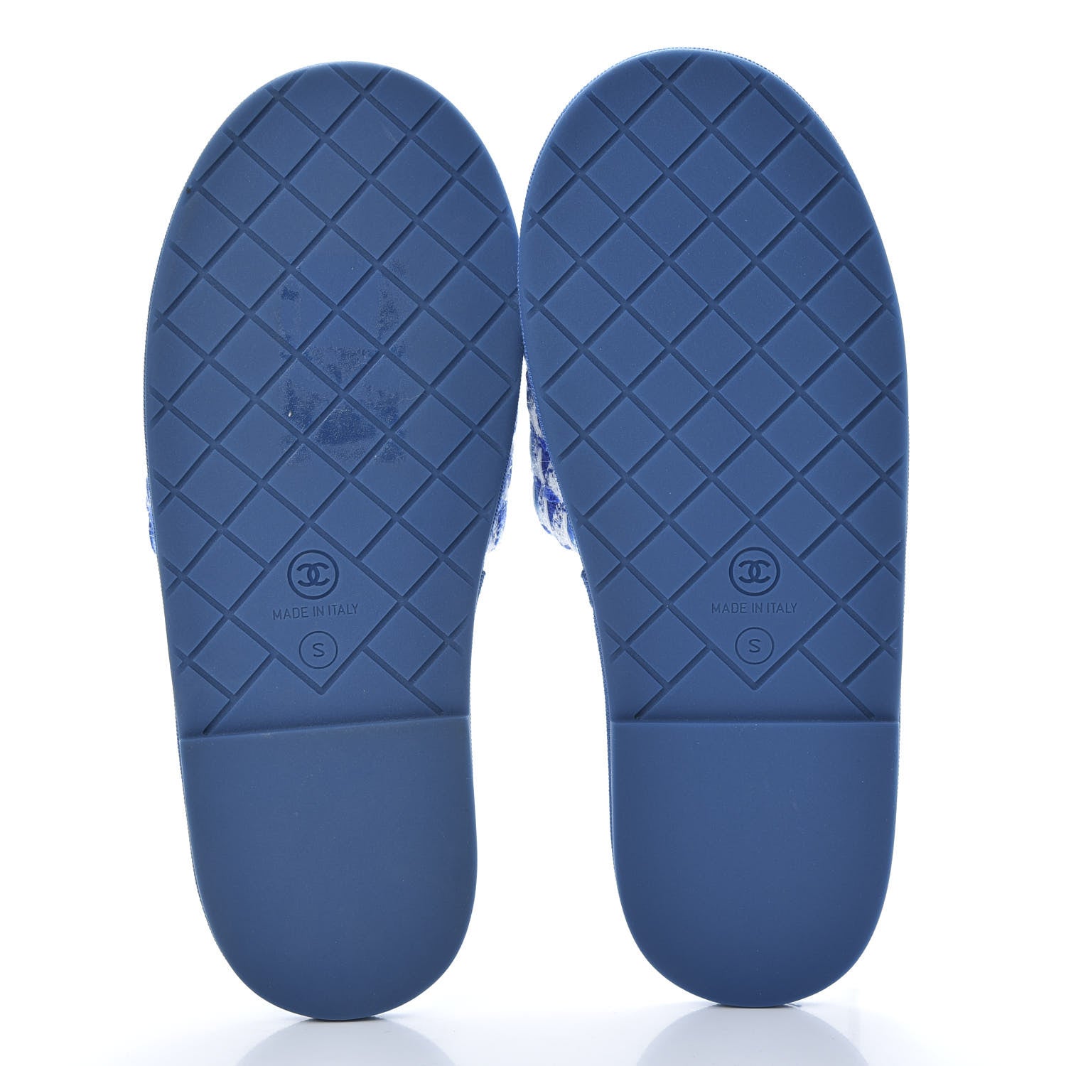 Chanel Tweed CC Flat Mules S Blue 5 of 8