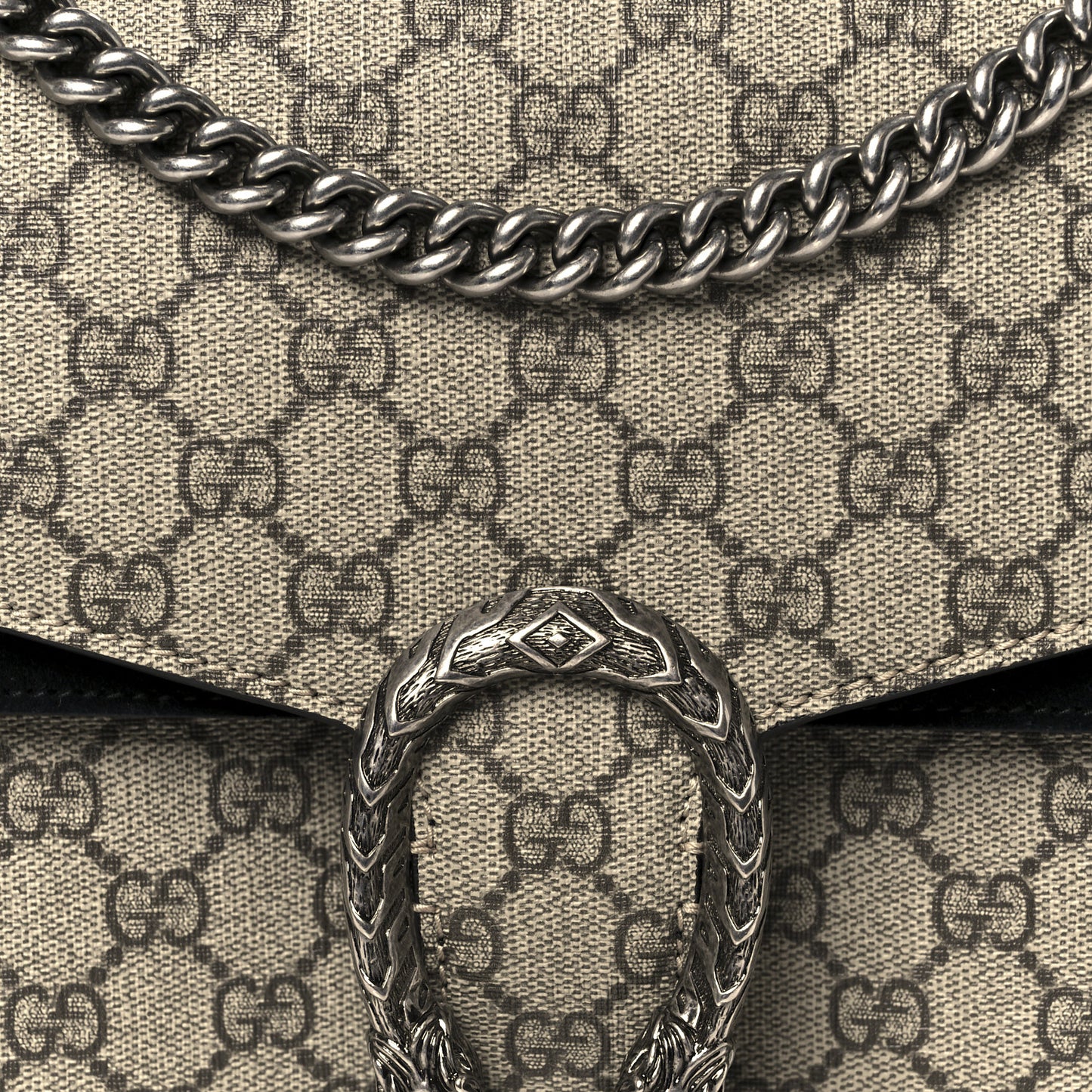 GG Supreme Monogram Medium Dionysus Shoulder Bag Black