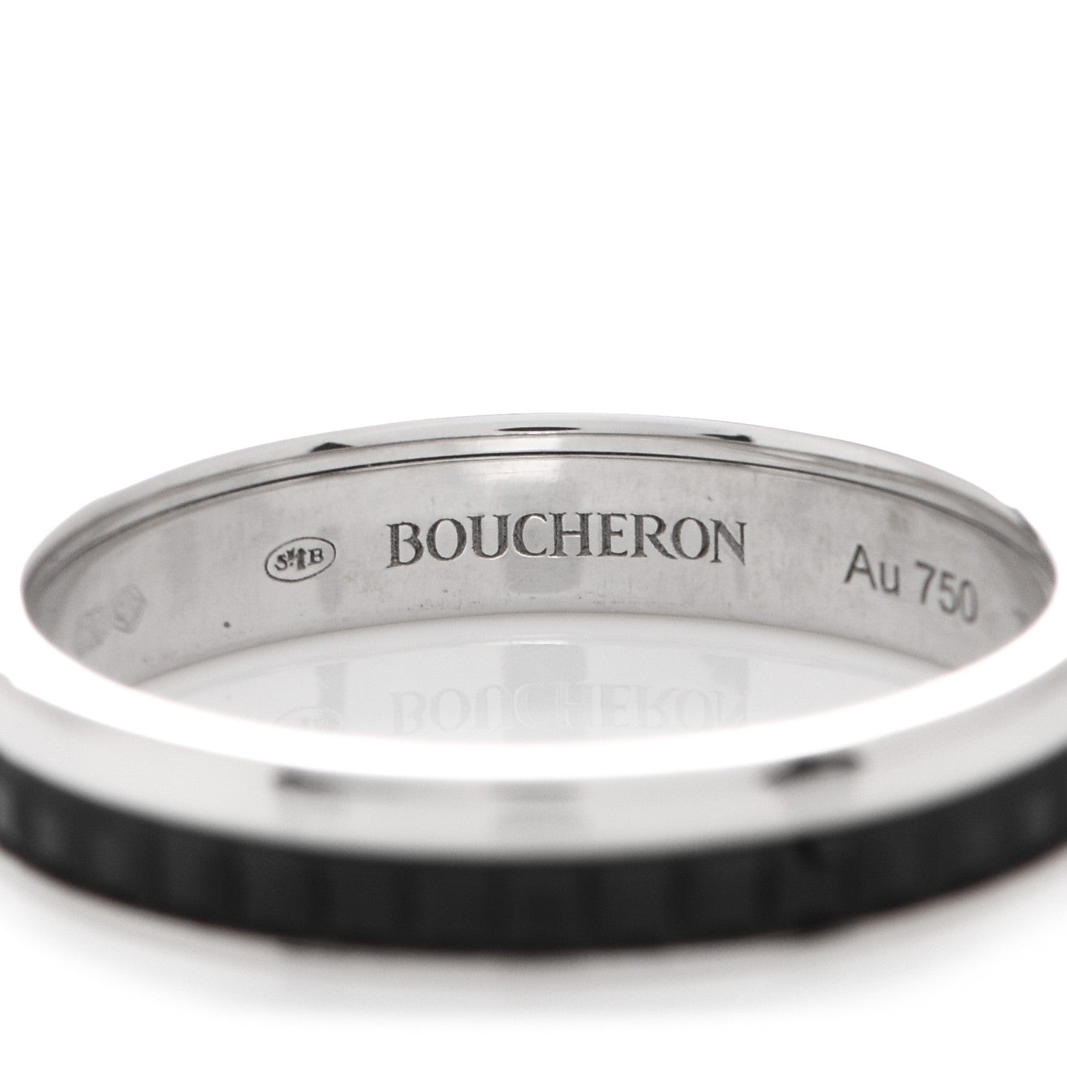 Boucheron 18K White Gold PVD Quatre Black Edition Wedding Band Ring 56 7.5 4 of 5
