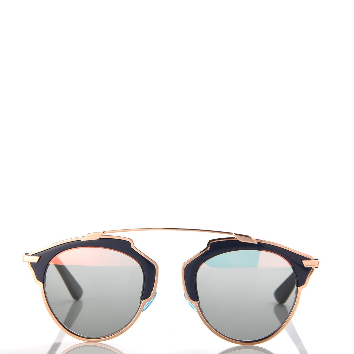 Mirrored So Real Sunglasses Rose Gold Blue