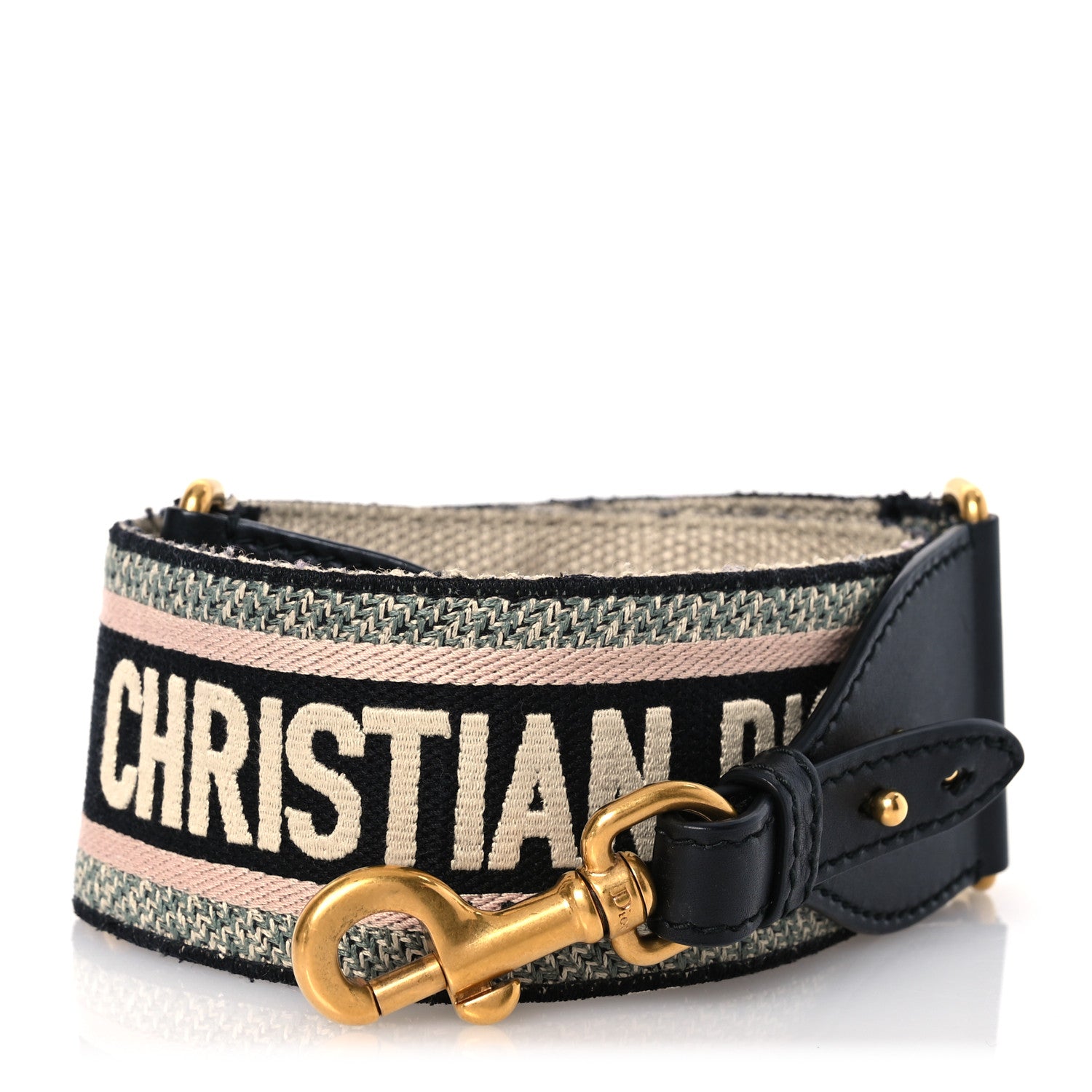 Christian Dior Canvas Embroidered Shoulder Strap Rose Multicolor 1 of 7