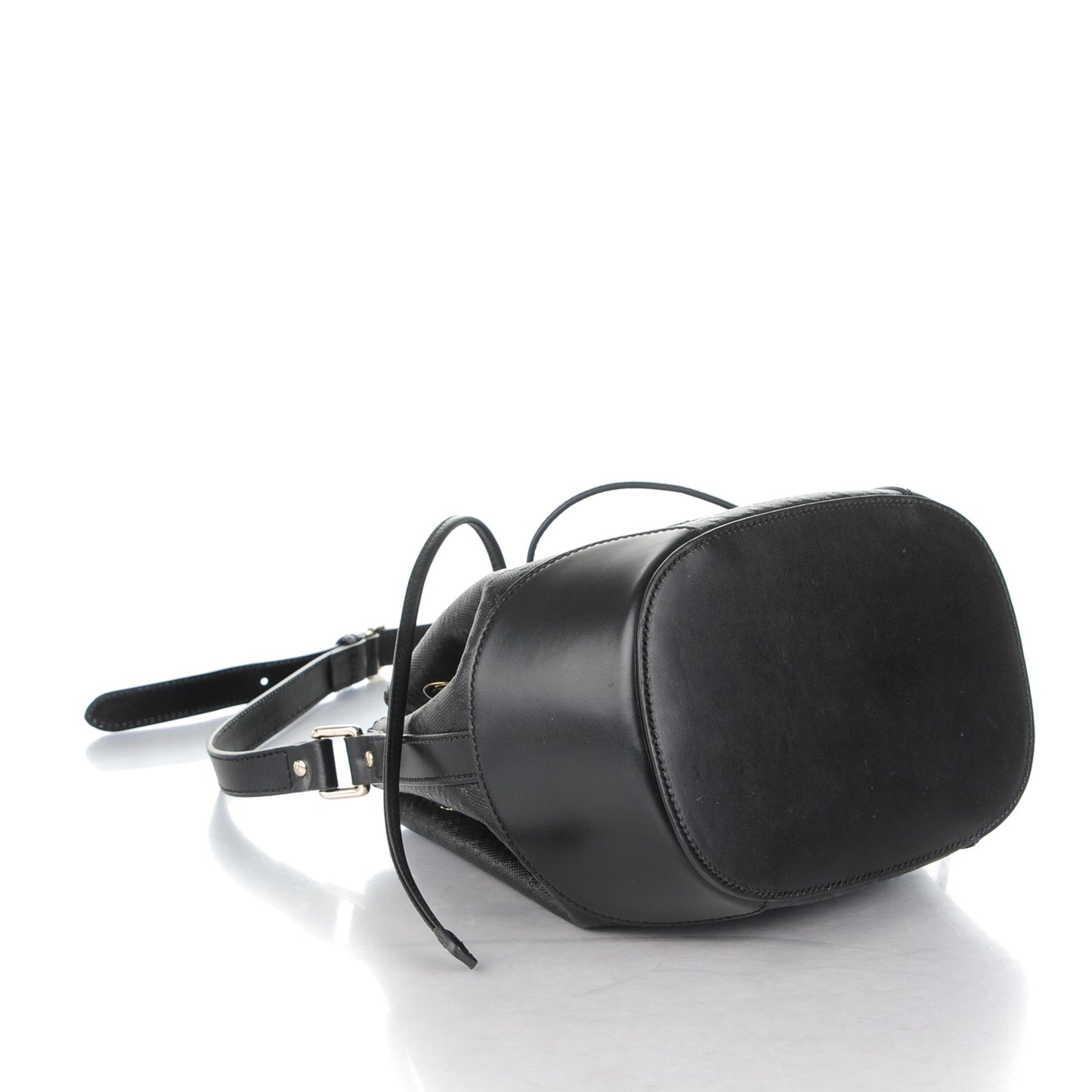 Bright Diamante Small Bucket Bag Black