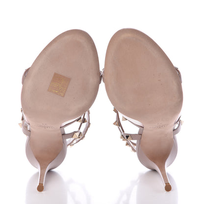 Valentino Garavani Calfskin Mesh Rockstud Gladiator 105mm Sandals 39 Poudre 5 of 11