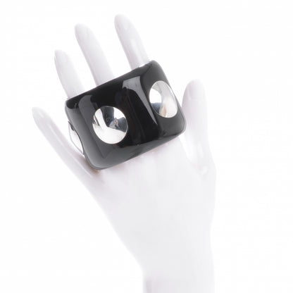 Hermes Horn Sterling Silver Cuff PM Black 2 of 7