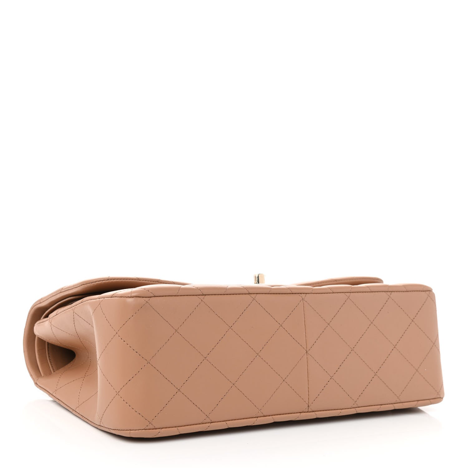 Chanel Lambskin Quilted Jumbo Double Flap Dark Beige 4 of 12
