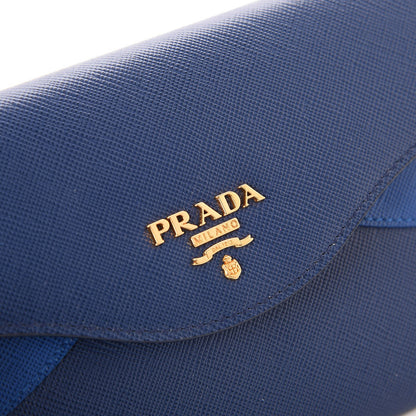 Prada Saffiano Bi-Color Envelope Wallet Bluette Azzurro 8 of 9