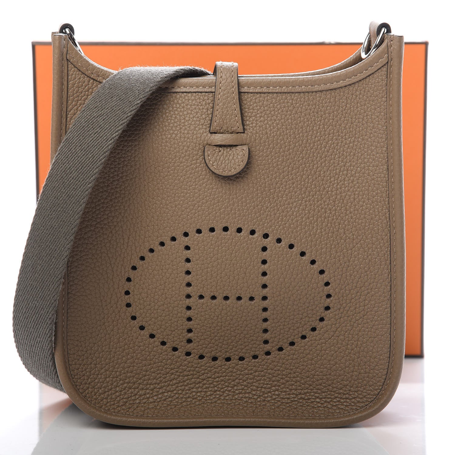 Hermes Taurillon Maurice Amazone Evelyne TPM Beige De Weimar Gris Etain 11 of 11