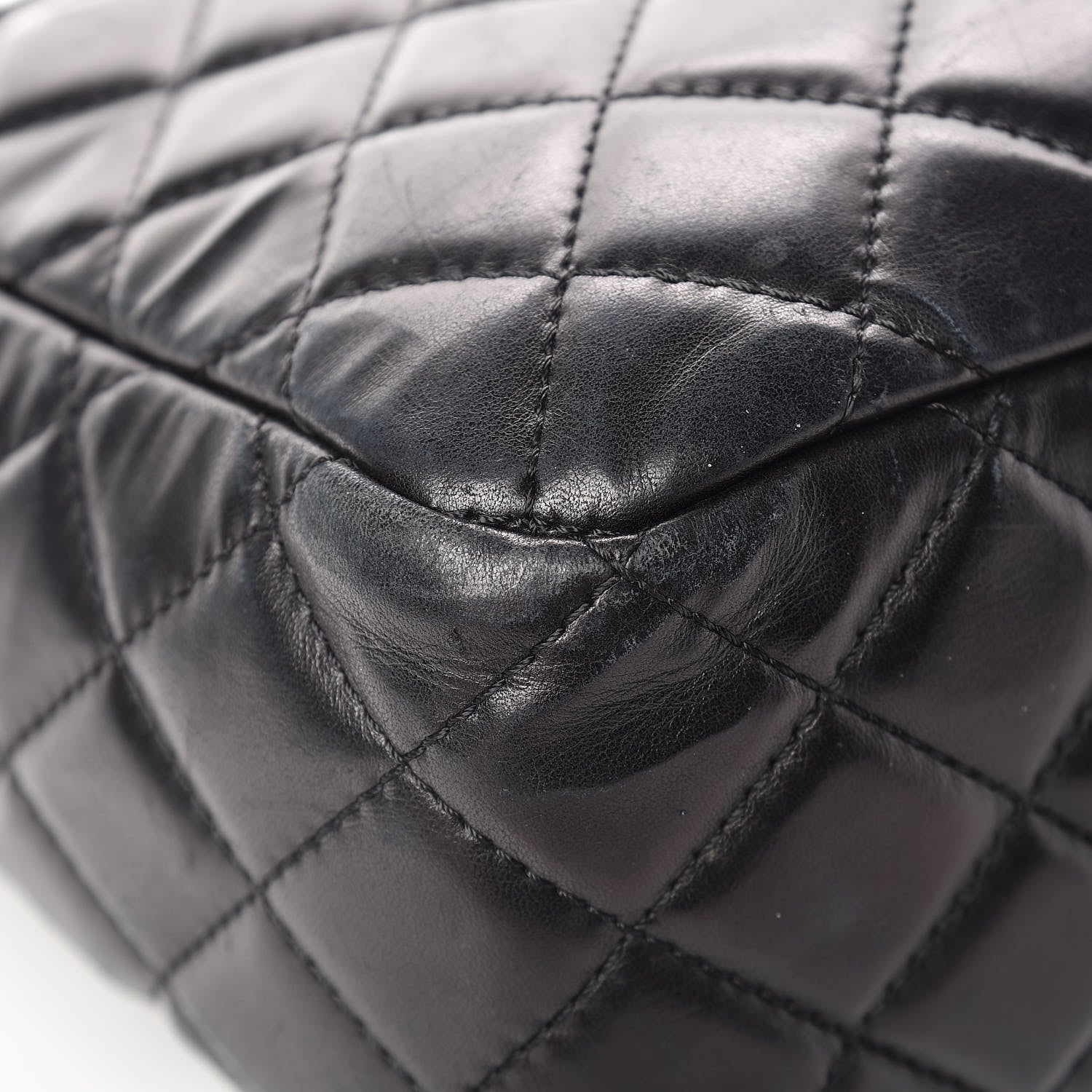Chanel Lambskin Quilted Large Camera Case Black 13 of 17