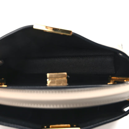 Fendi Vitello Tahiti Burro Medium Peekaboo Iconic Essentially Satchel Tortora Black 5 of 14