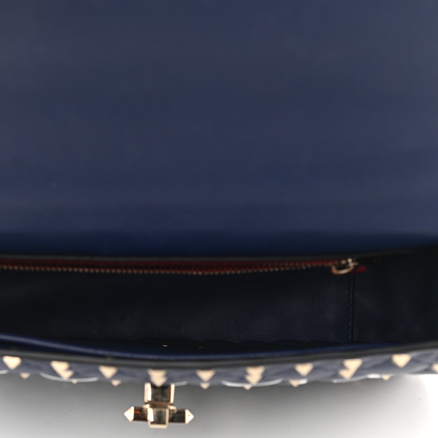 Nappa VLTN Print Medium Rockstud Spike Shoulder Bag Pure Blue White