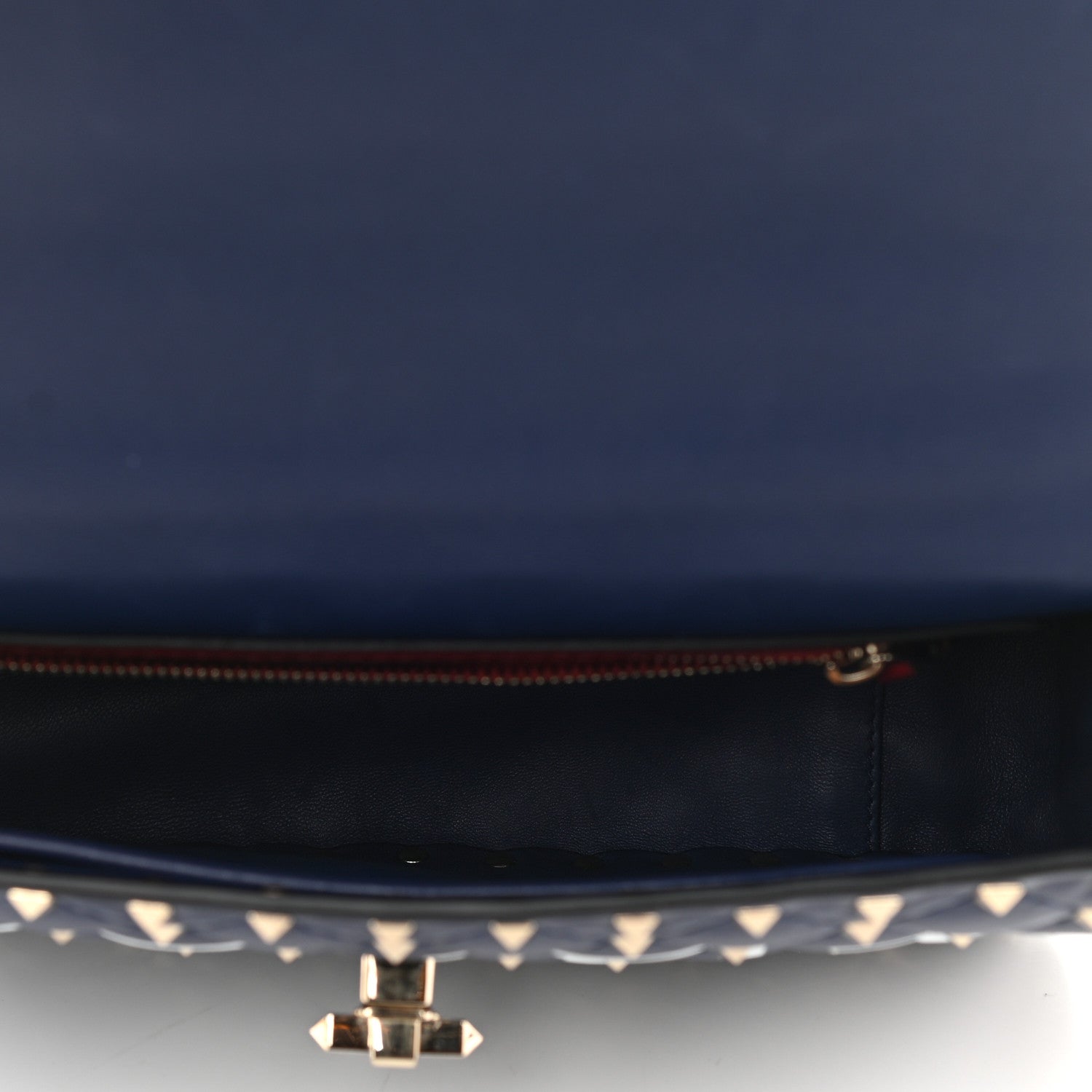 Valentino Garavani Nappa VLTN Print Medium Rockstud Spike Shoulder Bag Pure Blue White 6 of 12