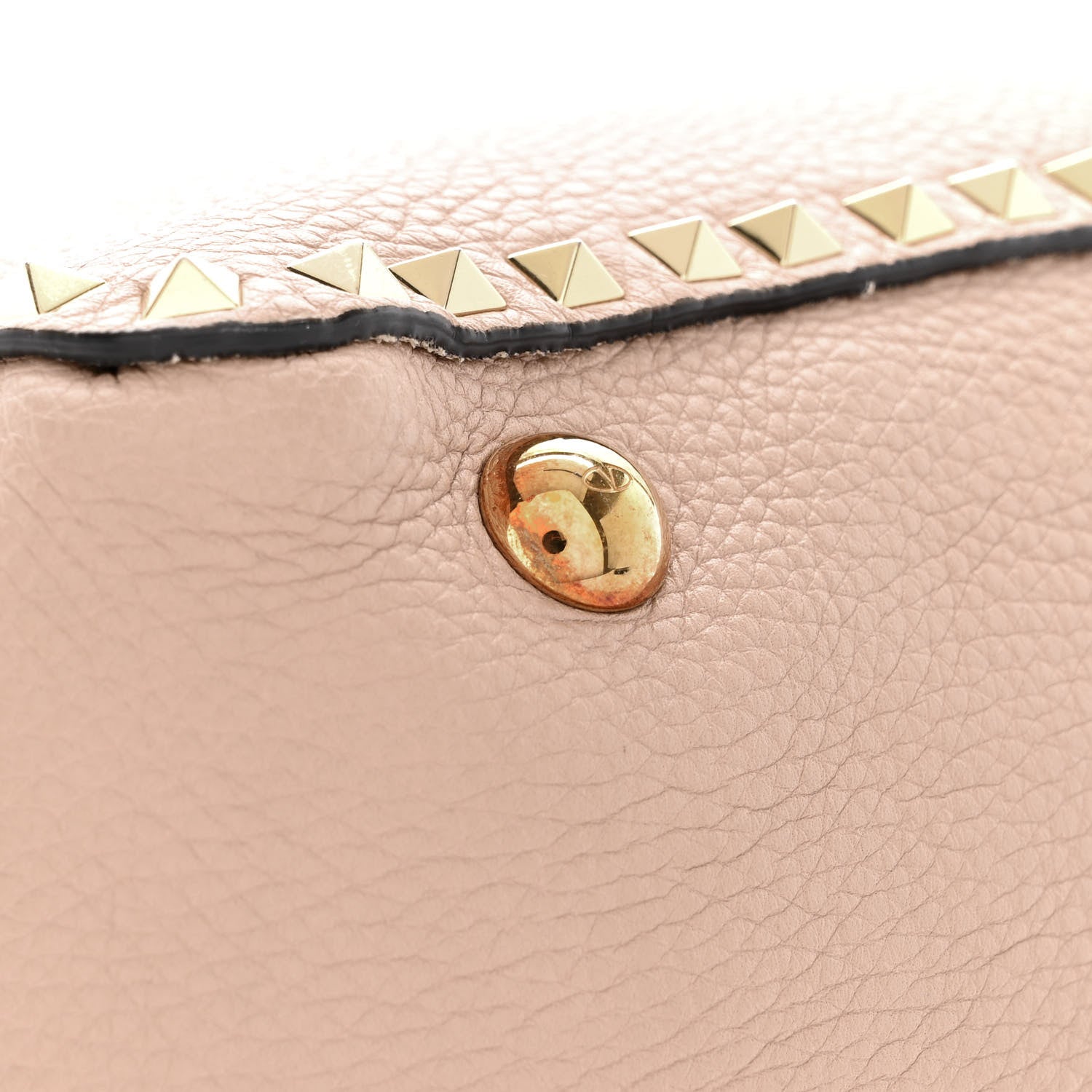 Valentino Garavani Pebbled Calfskin Medium Rockstud Tote Poudre 12 of 15