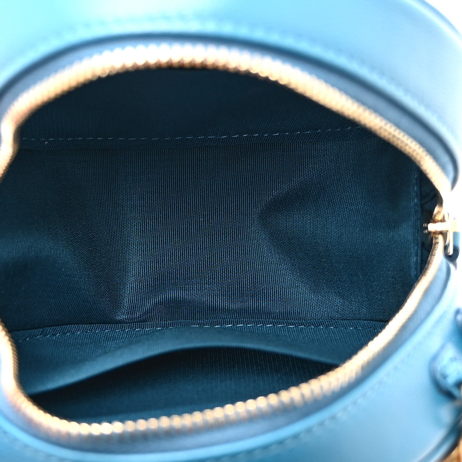 Chanel Goatskin Quilted Chanel 19 Round Clutch With Chain Blue 5 of 10
