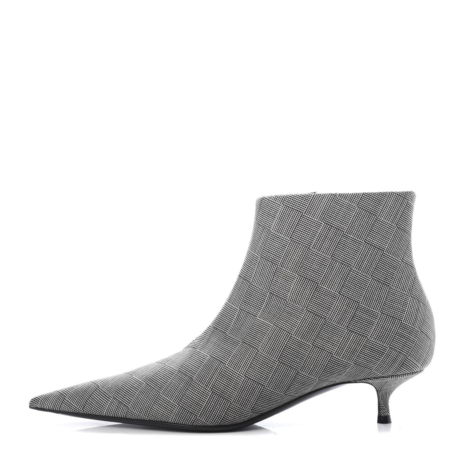Balenciaga Wool Checked Knife Pointy Toe Boots 37 1 of 6