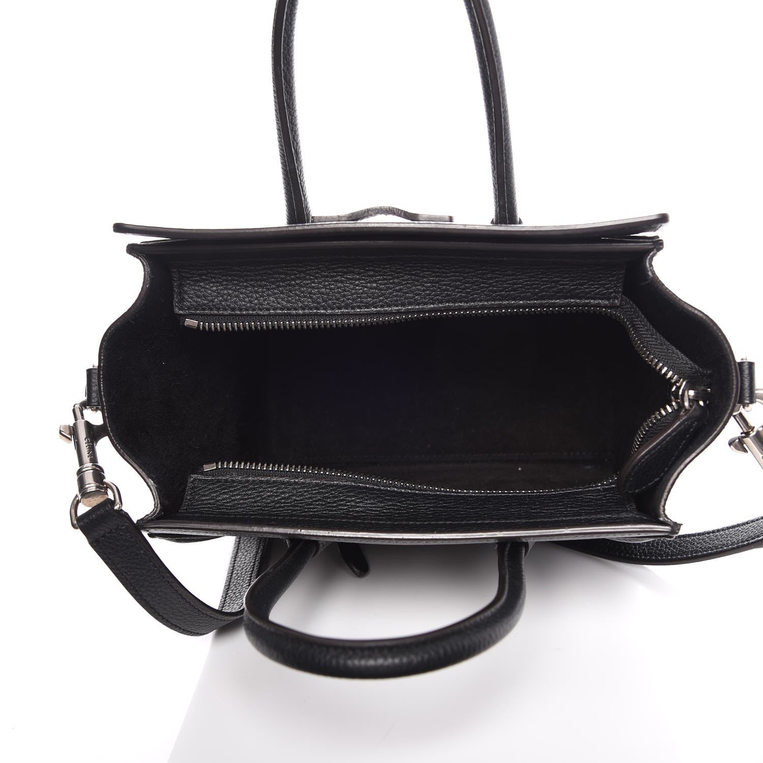Celine Drummed Calfskin Nano Luggage Black 5 of 9