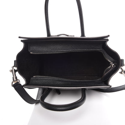 Celine Drummed Calfskin Nano Luggage Black 5 of 9
