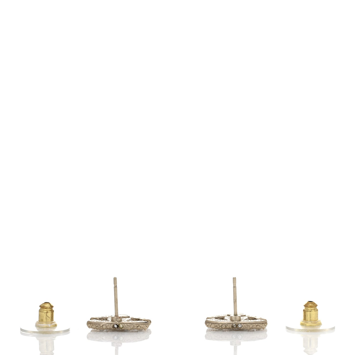 Pearl Crystal CC Earrings Light Gold