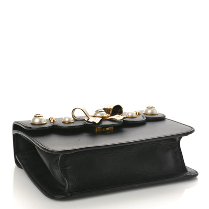 Gucci Calfskin Peony Small Chain Shoulder Bag Black 4 of 10