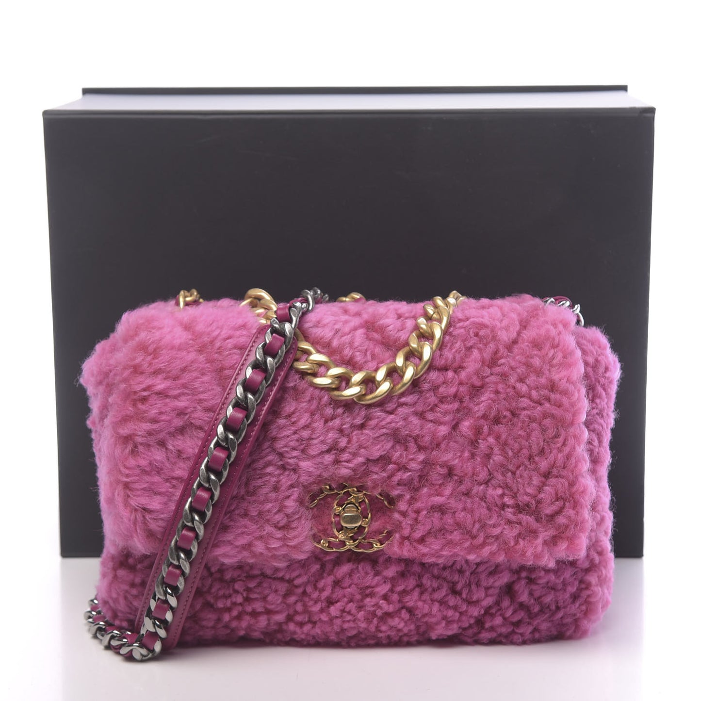 Shearling Sheepskin Medium 19 Flap Pink