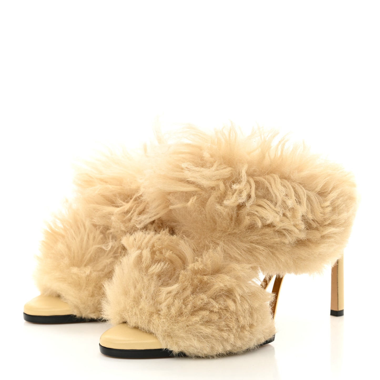 Shearling Lambskin Poodle Curve Sandals 40 Heirloom