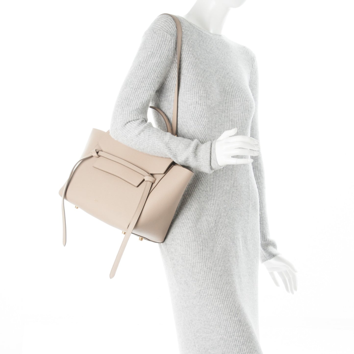 Grained Calfskin Mini Belt Bag Light Taupe