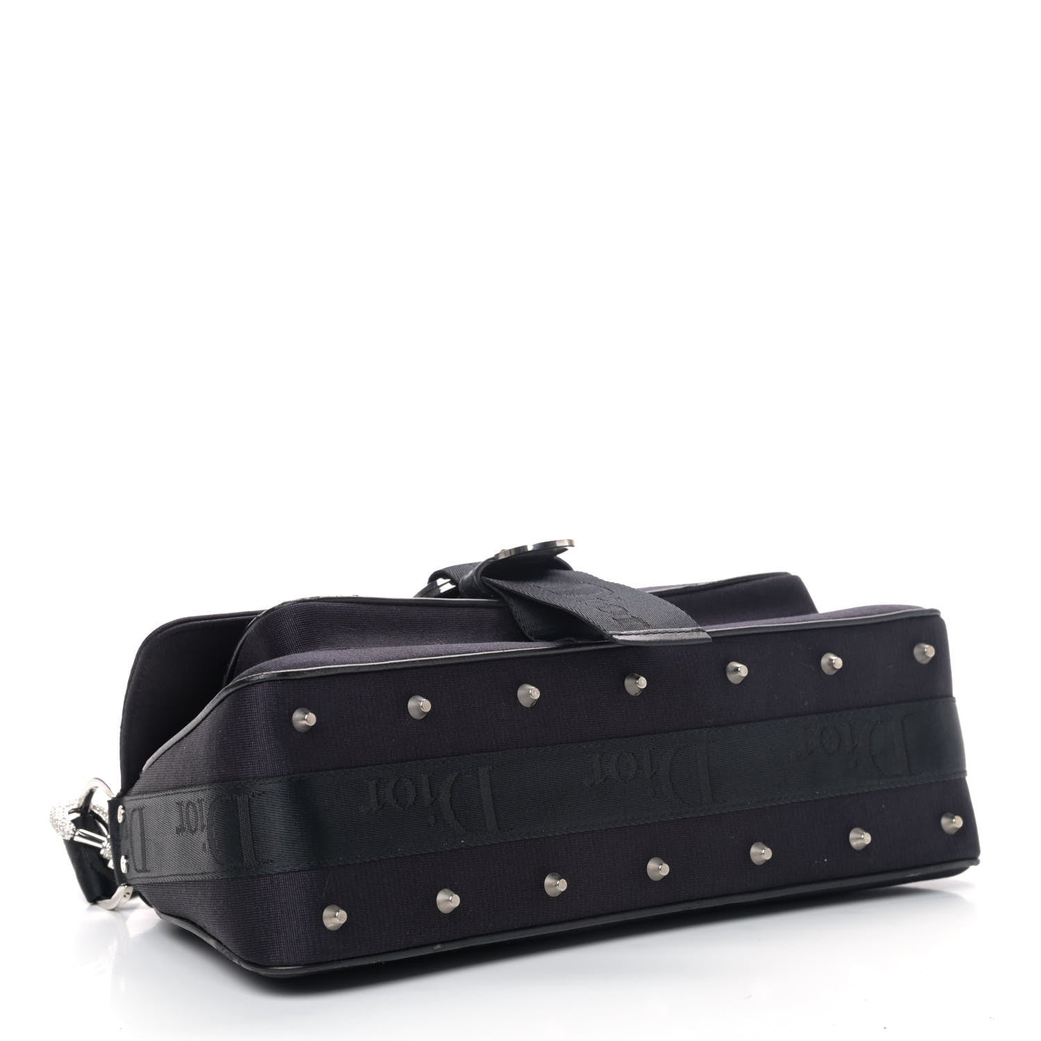 Christian Dior Silk Jersey Crystal Hardcore Clutch Black 3 of 6
