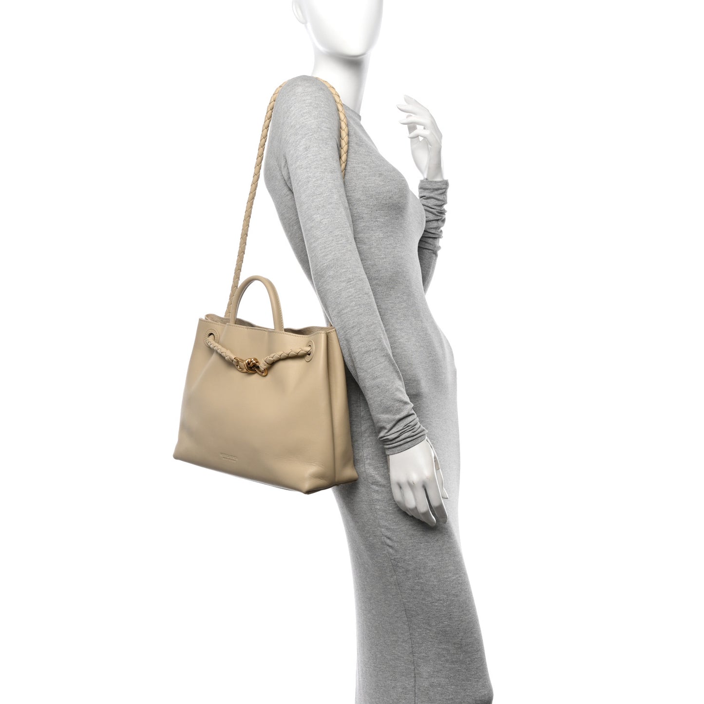 Silky Calfskin Medium Andiamo Shoulder Bag Light Butterscotch