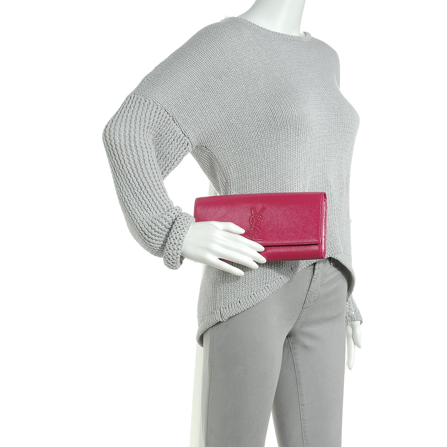 Patent Belle de Jour Clutch Fuchsia