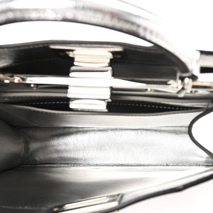 Fendi Rock Millenium Laminata Small Peekaboo I SEE U Satchel Argento 5 of 11