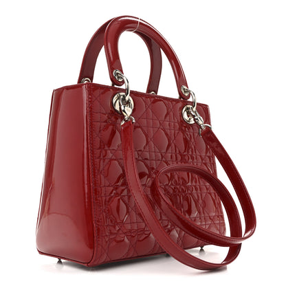Christian Dior Patent Cannage Medium Lady Dior Red 3 of 14