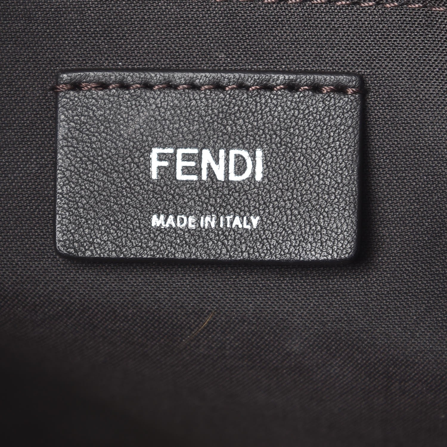 Fendi Glazed Fabric Vitello Century FF 1974 Stamp Patch Shopping Tote Mogano Panna Black 6 of 11