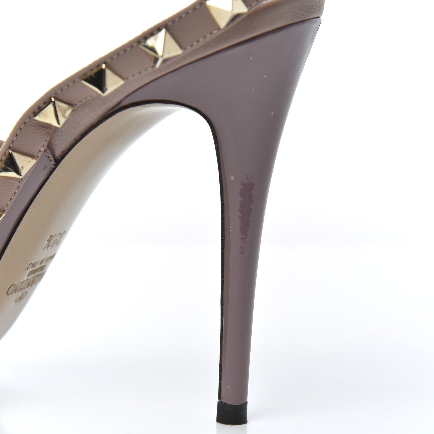 Valentino Garavani Patent Rockstud Ankle Strap 100mm Pumps 39.5 Dark Mauve Poudre 14 of 16