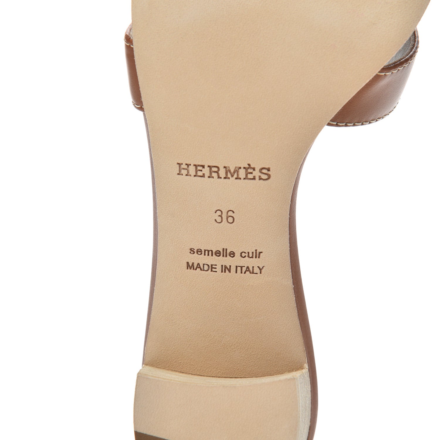 Hermes Calfskin Oasis Sandals 36 Gold 7 of 14