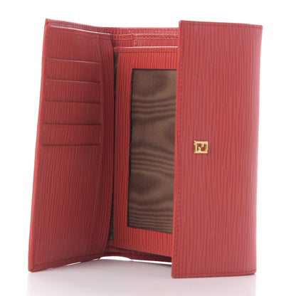 Fendi Calfskin Continental Wallet Red 8 of 11