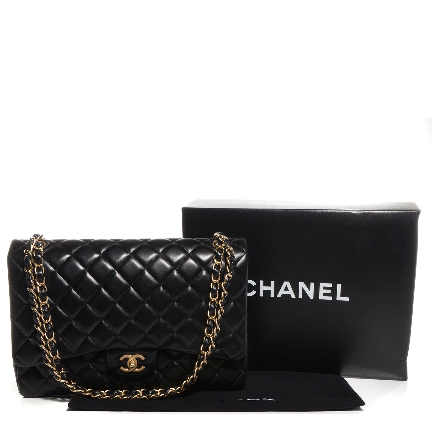 Lambskin Maxi Single Flap Black